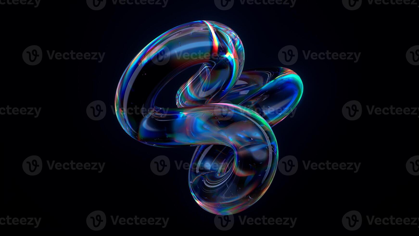 An Abstract Collection of 3D Colorful Swirling Shapes Accompanied by Unique Reflections photo