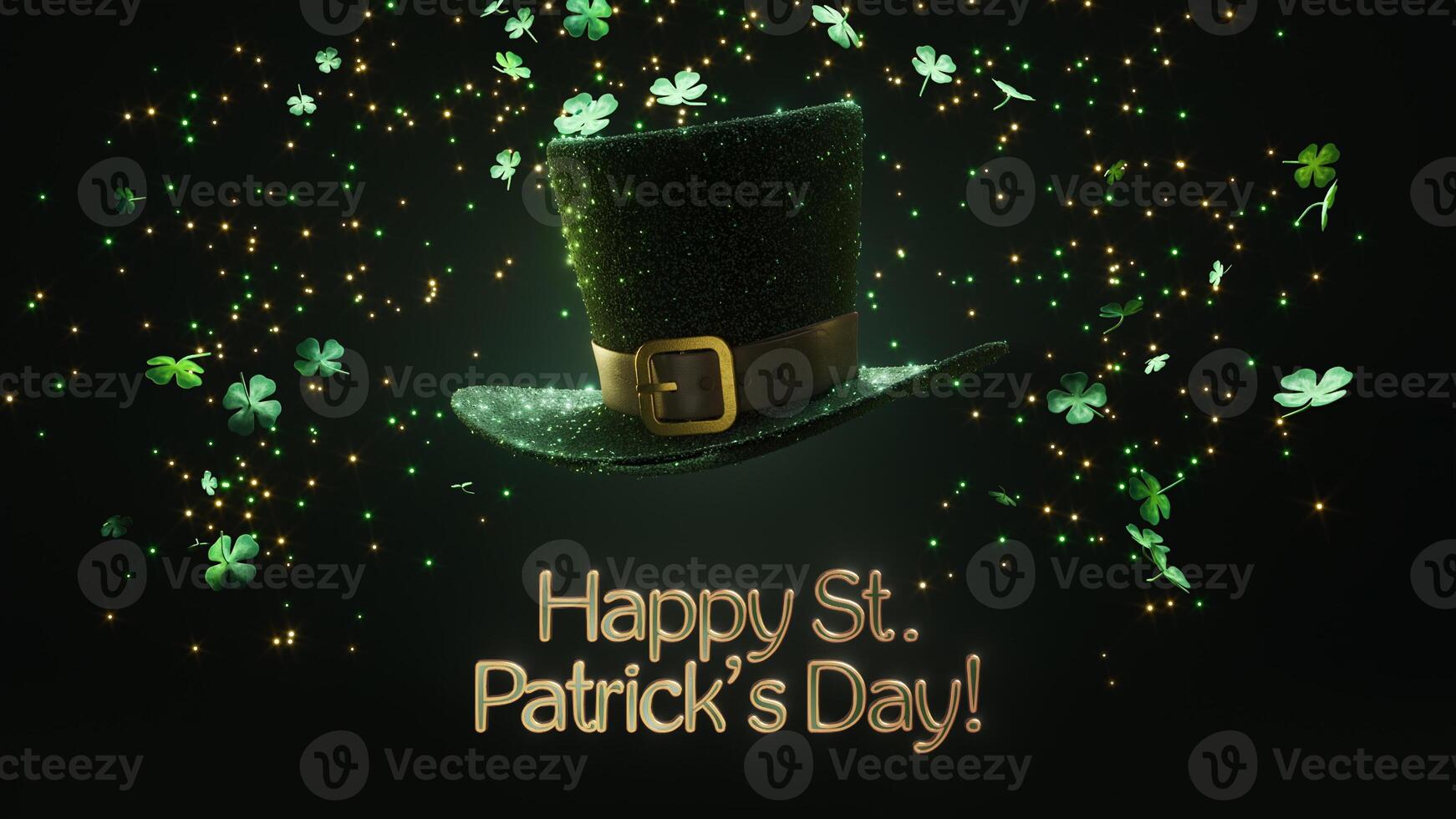 Celebrate St. Patricks Day in style with a festive green hat adorned with sparkles photo