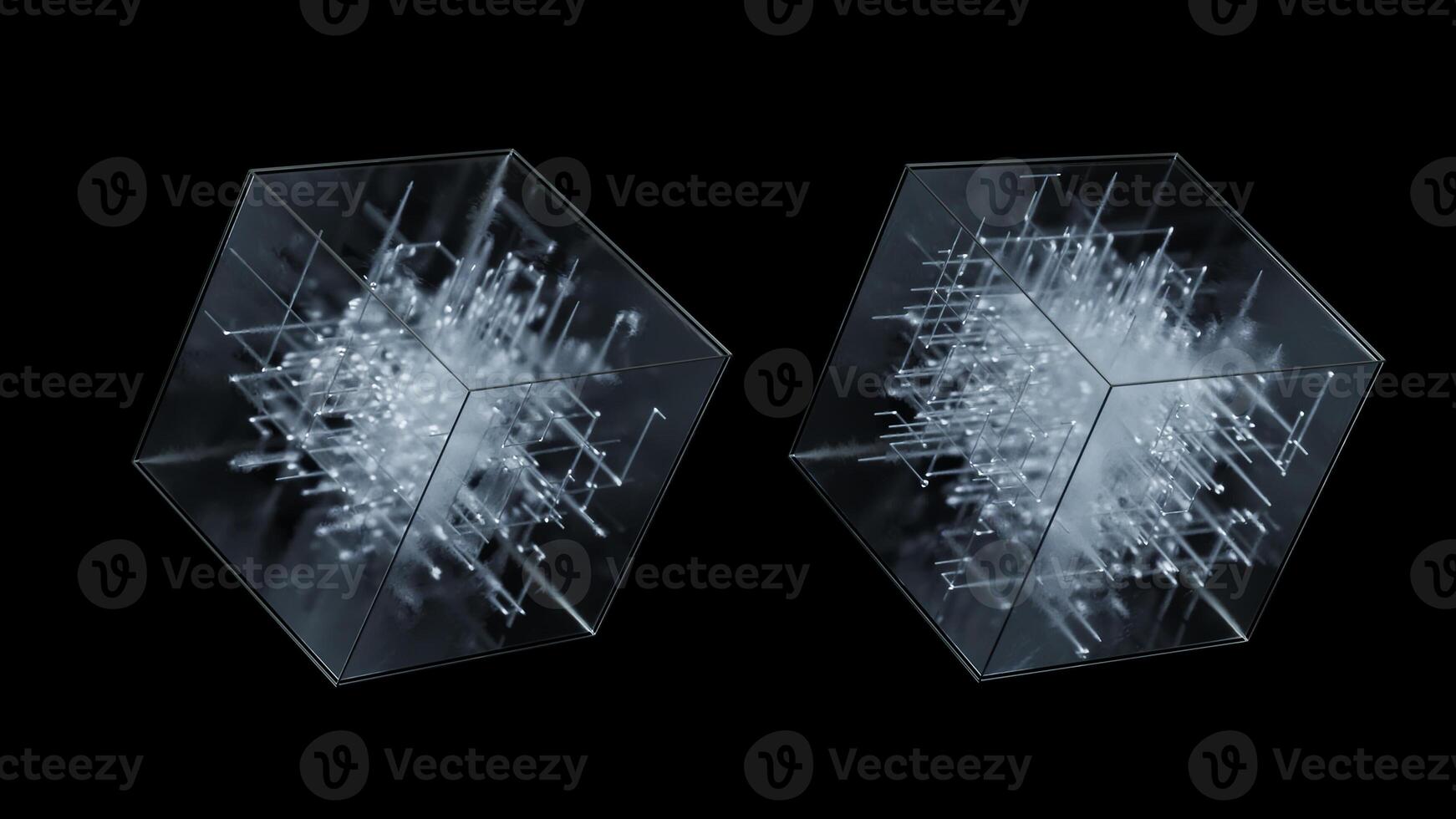 Explore the captivating beauty of abstract 3D crystal structures that feature dynamic patterns photo