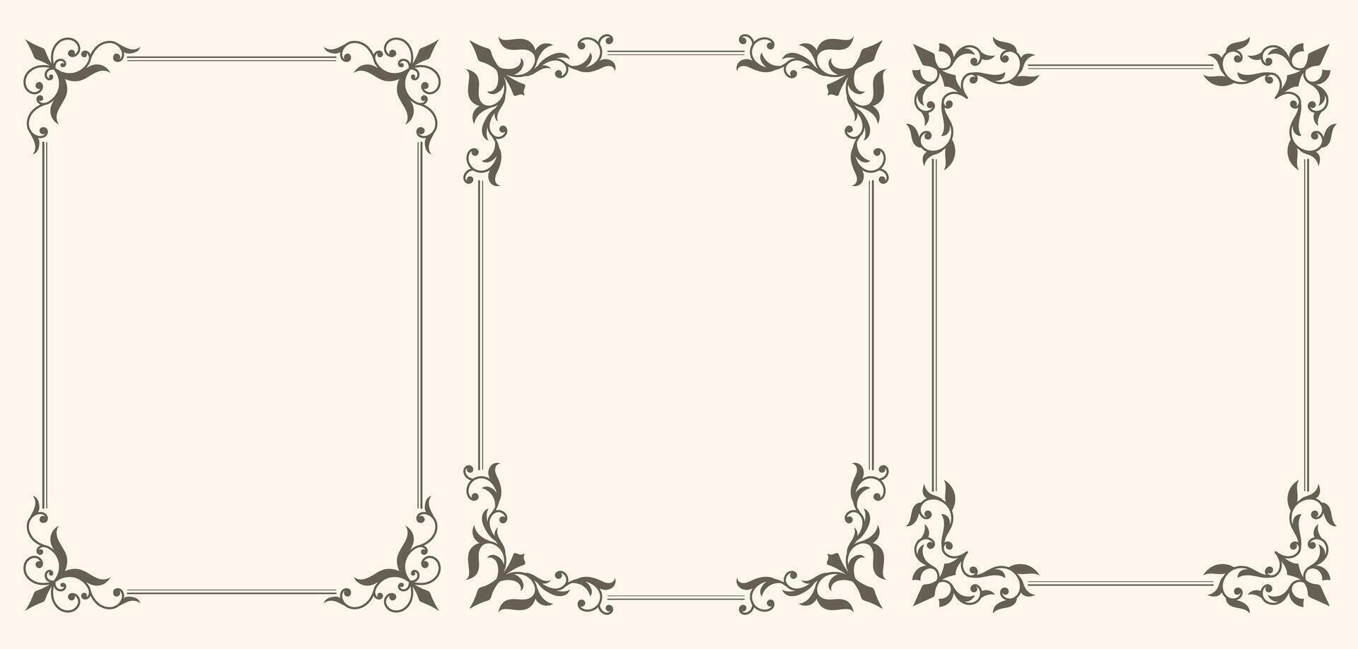 Ornate classic templates set in vintage style vector