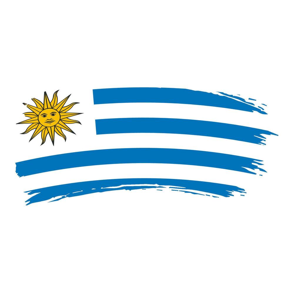 Uruguayan Flag Brushstroke, National Symbol of Uruguay vector
