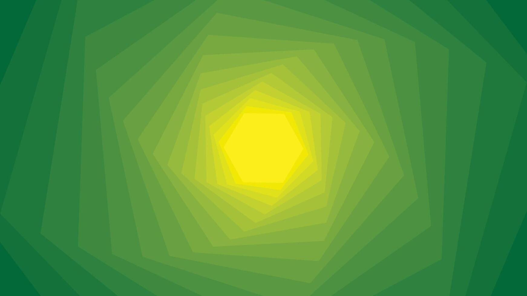 Geometric yellow to green hexagon background vector