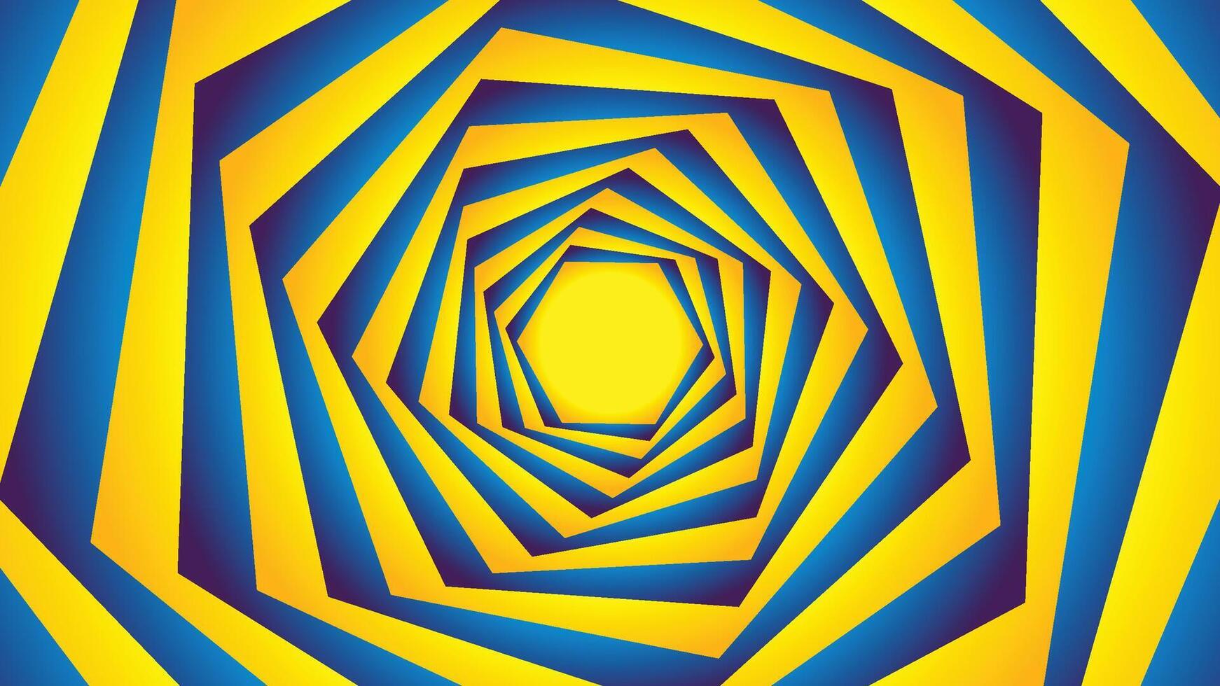 Geometric blue and yellow hexagon background vector