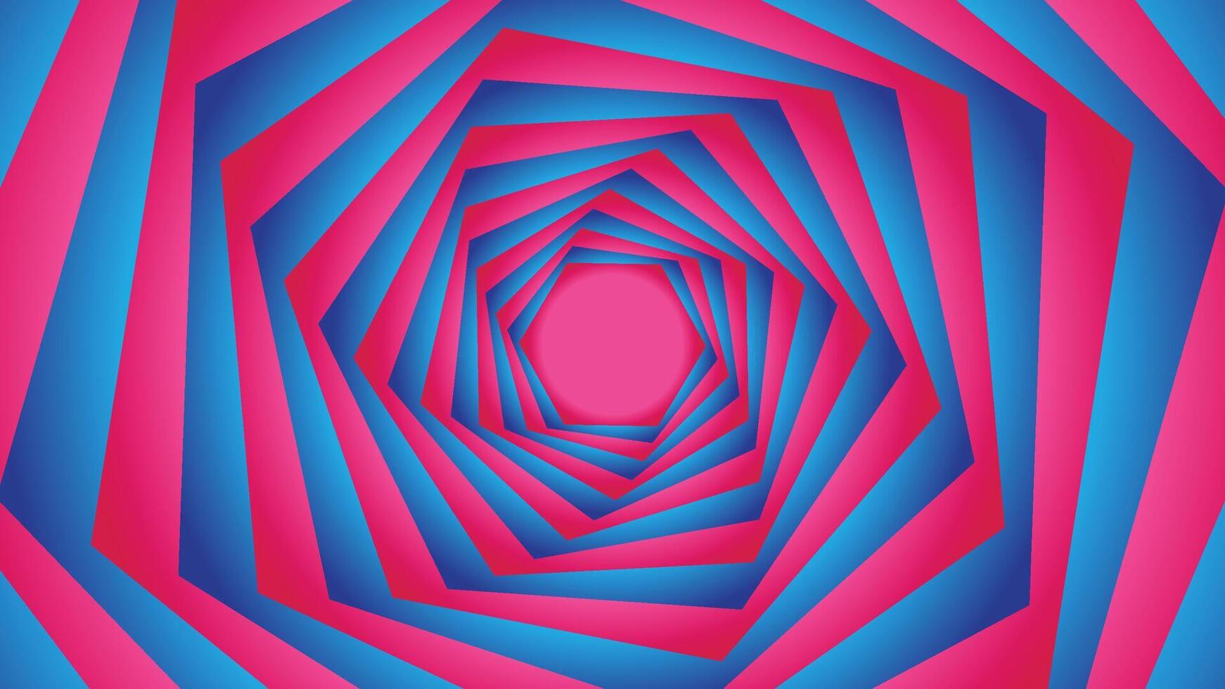 Geometric pink and blue hexagon background vector