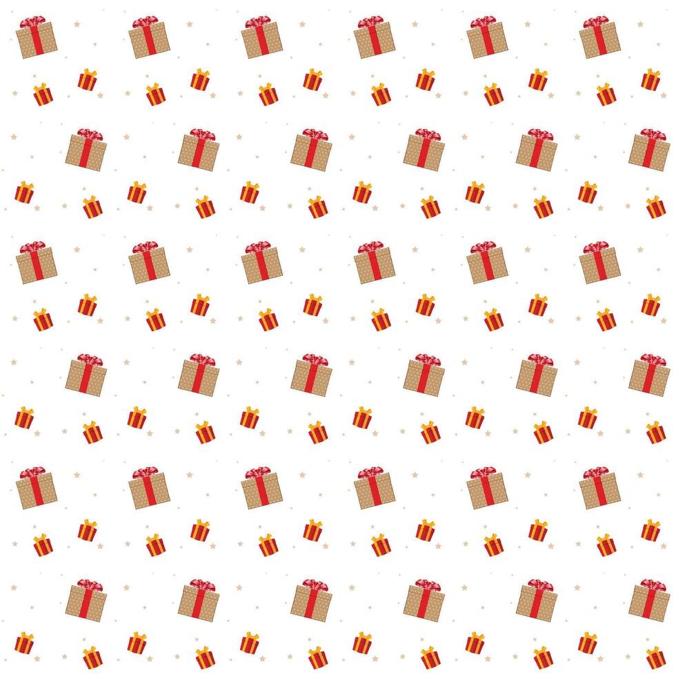 Gift boxes with ribbon seamless pattern white background different shapes vector