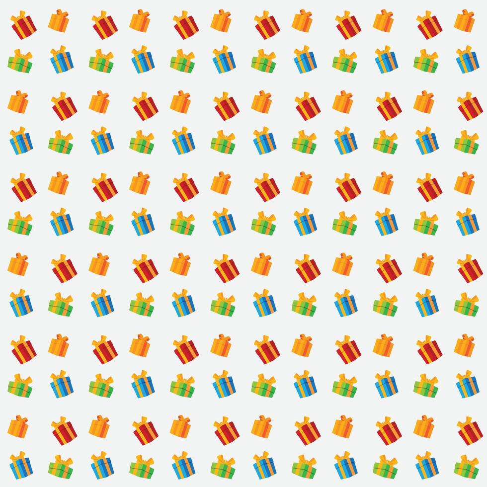 Red green yellow blue Gift boxes with ribbon seamless pattern background vector