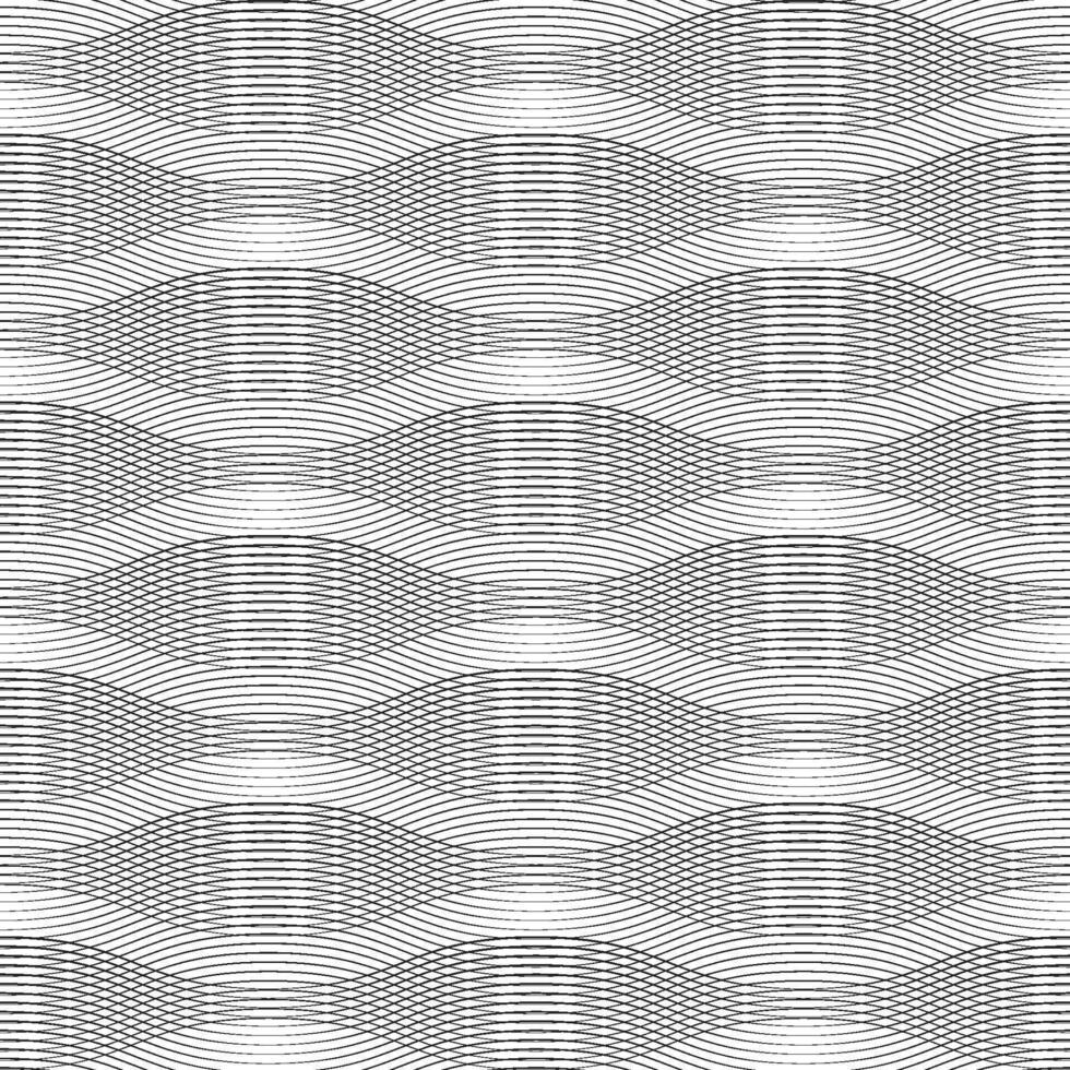 Geometrical Pattern black lines waves on white background vector