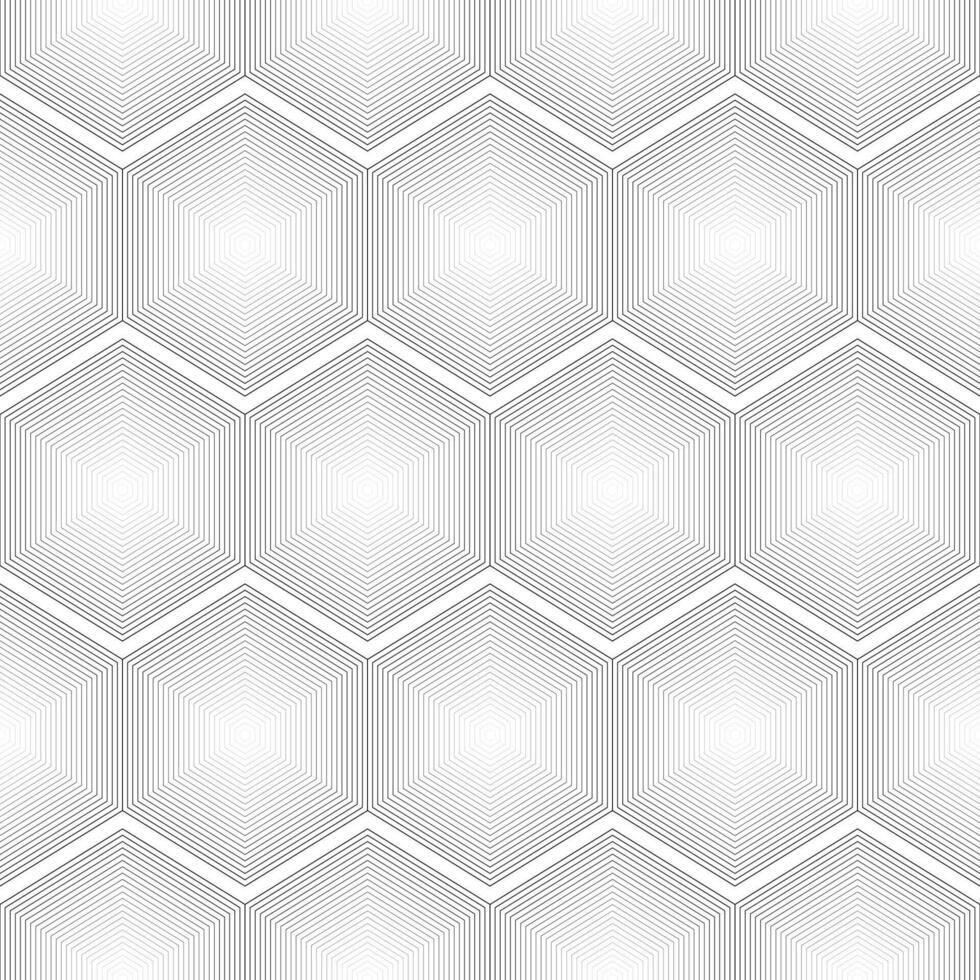 Geometrical hexagon lines on white background vector