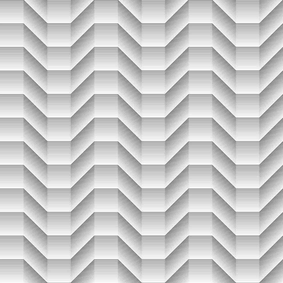 Geometrical black shaded cubical seamless waves pattern lines vector