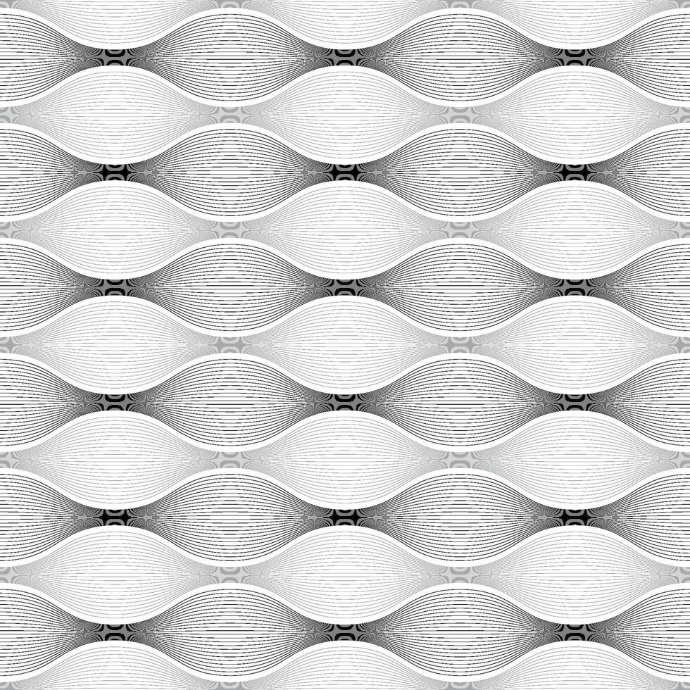 Geometrical shaded oval shape lines on white background vector