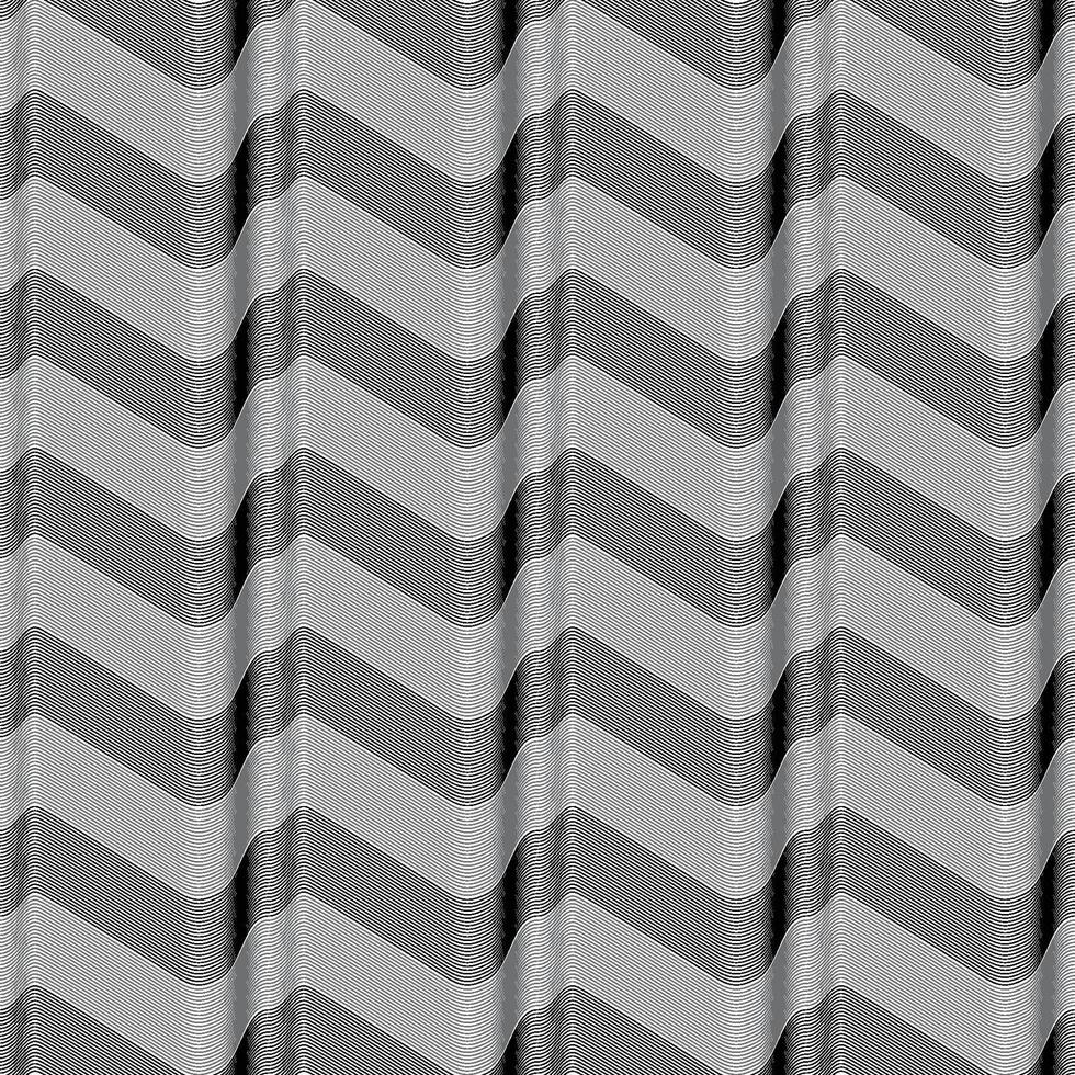 Geometrical waves light and dark lines seamless pattern vector