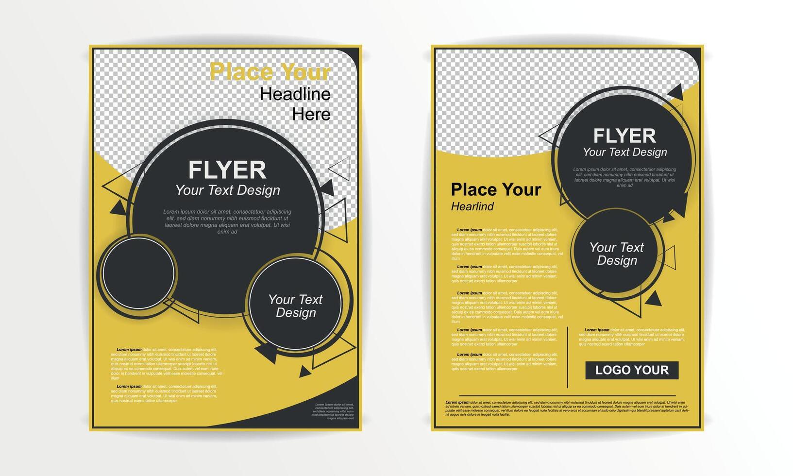 Two vertical banners with black and yellow colors vector