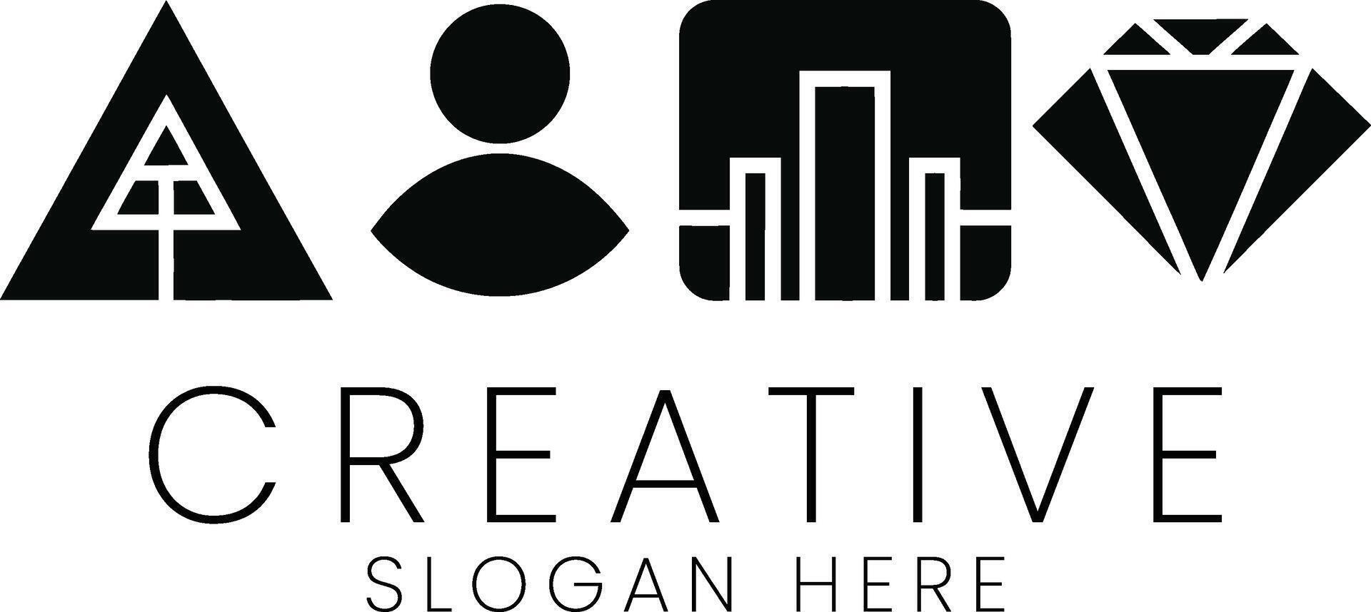 Modern Creative Business Design Template Icons tree chart clean black white style vector