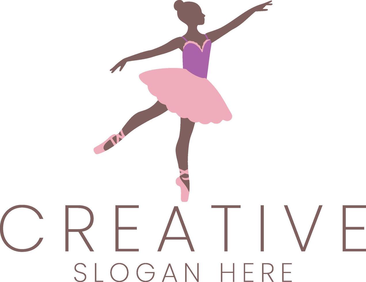 Elegant Ballerina Pink Tutu Graceful Dance Pose Studio Design Ballet Dancer Art Girl Style vector
