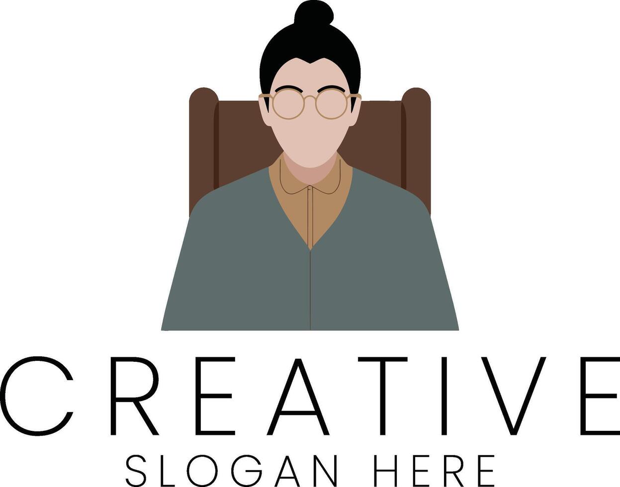 Stylish Woman Professor Creative Design Modern Minimalist Professional Branding Identity vector