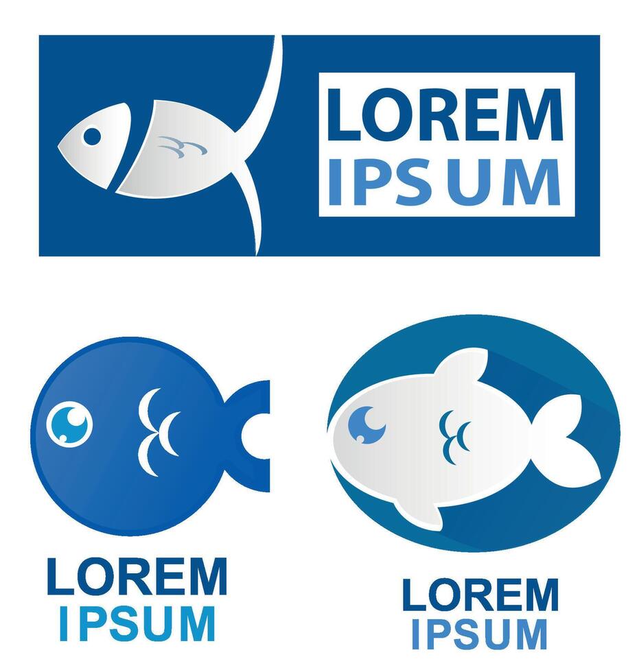 fish symbol set vector