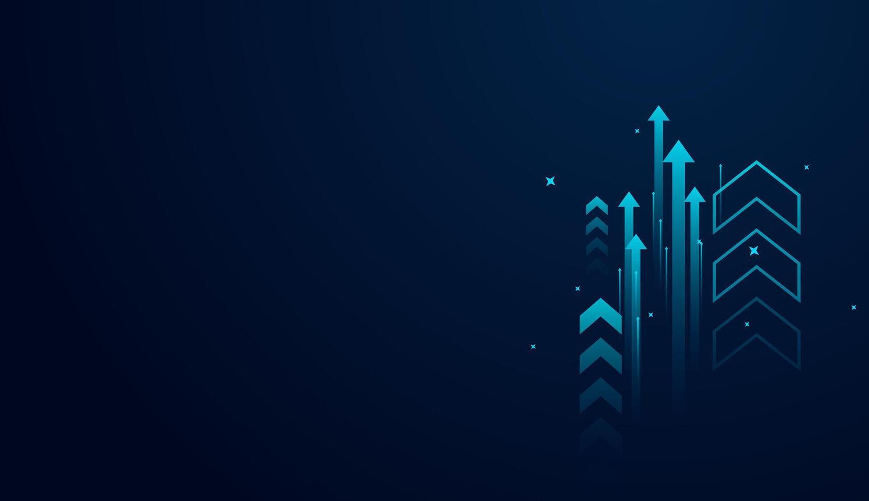 A collection of up trend arrows in business elements. The technology blue arrows obect design used in finance and forex trading vector