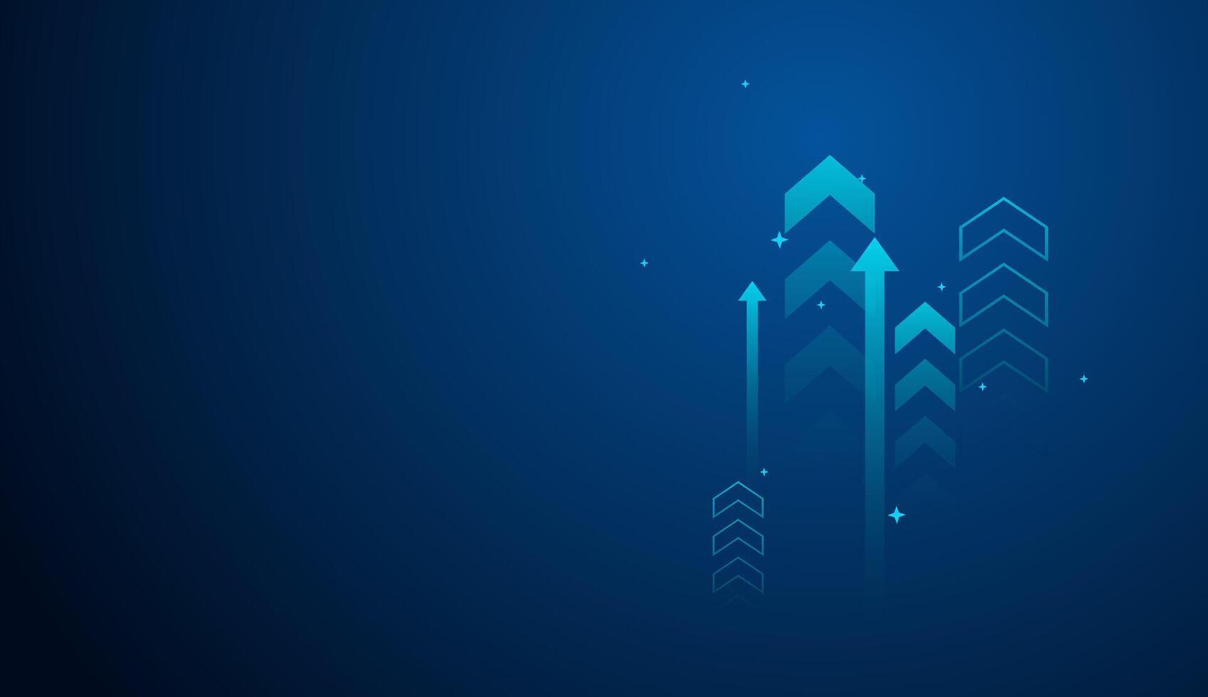 Growing up arrows blue in business trend, differents arrows on gradient blue background, A business arrows up to sucess in technology stlyes vector