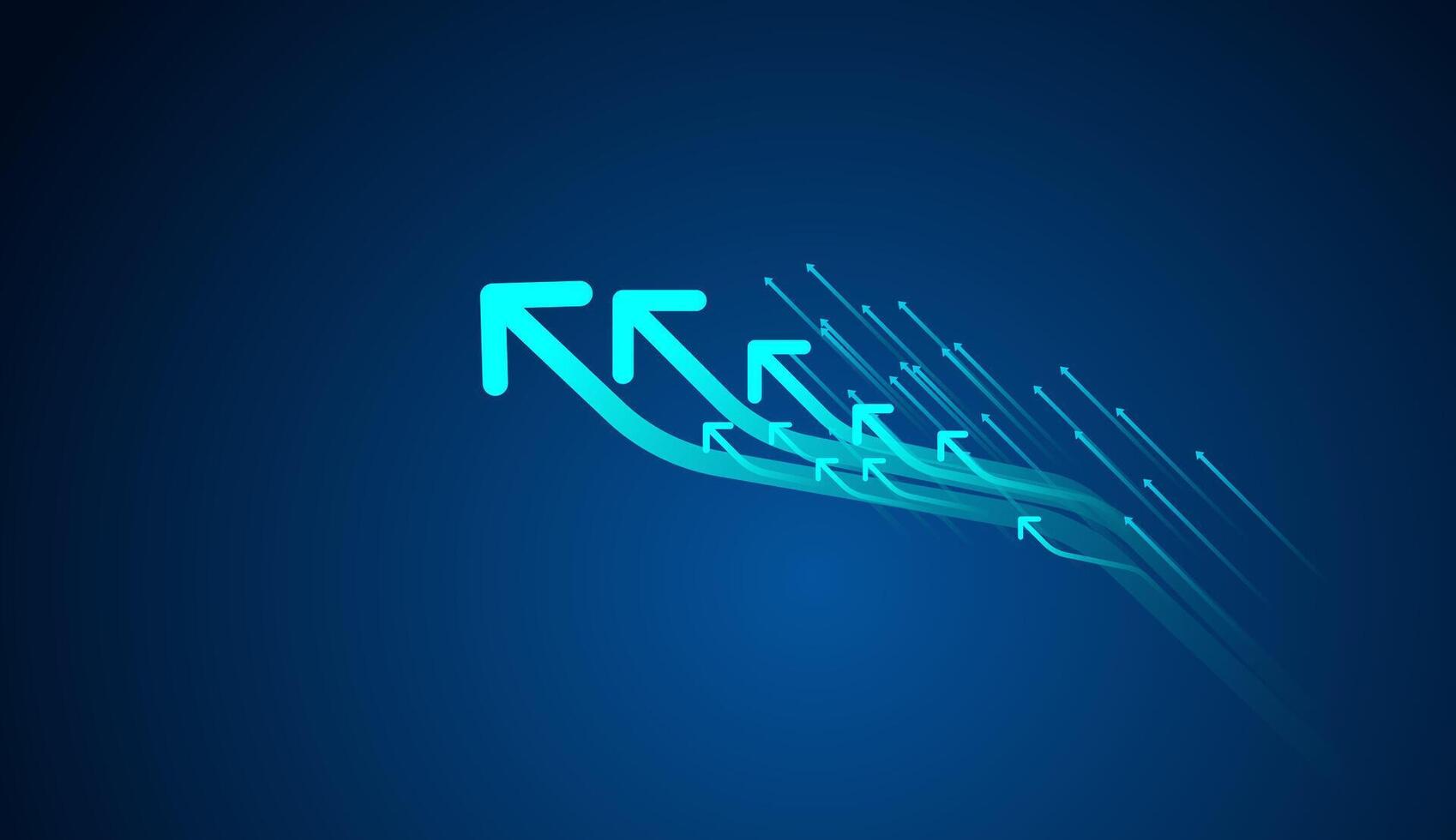 A groups of modern growing up arrows in blue color, a set of technology bright blue arrows, illustration used for business growth arrows elements concept vector