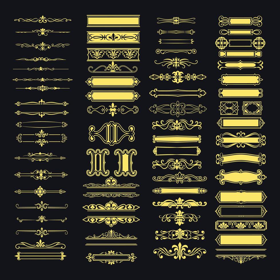 Elegant Italian Calligraphic Design Elements set. vector