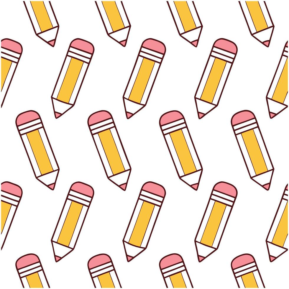 Colorful multi color Cartoon Pencils Pattern vector