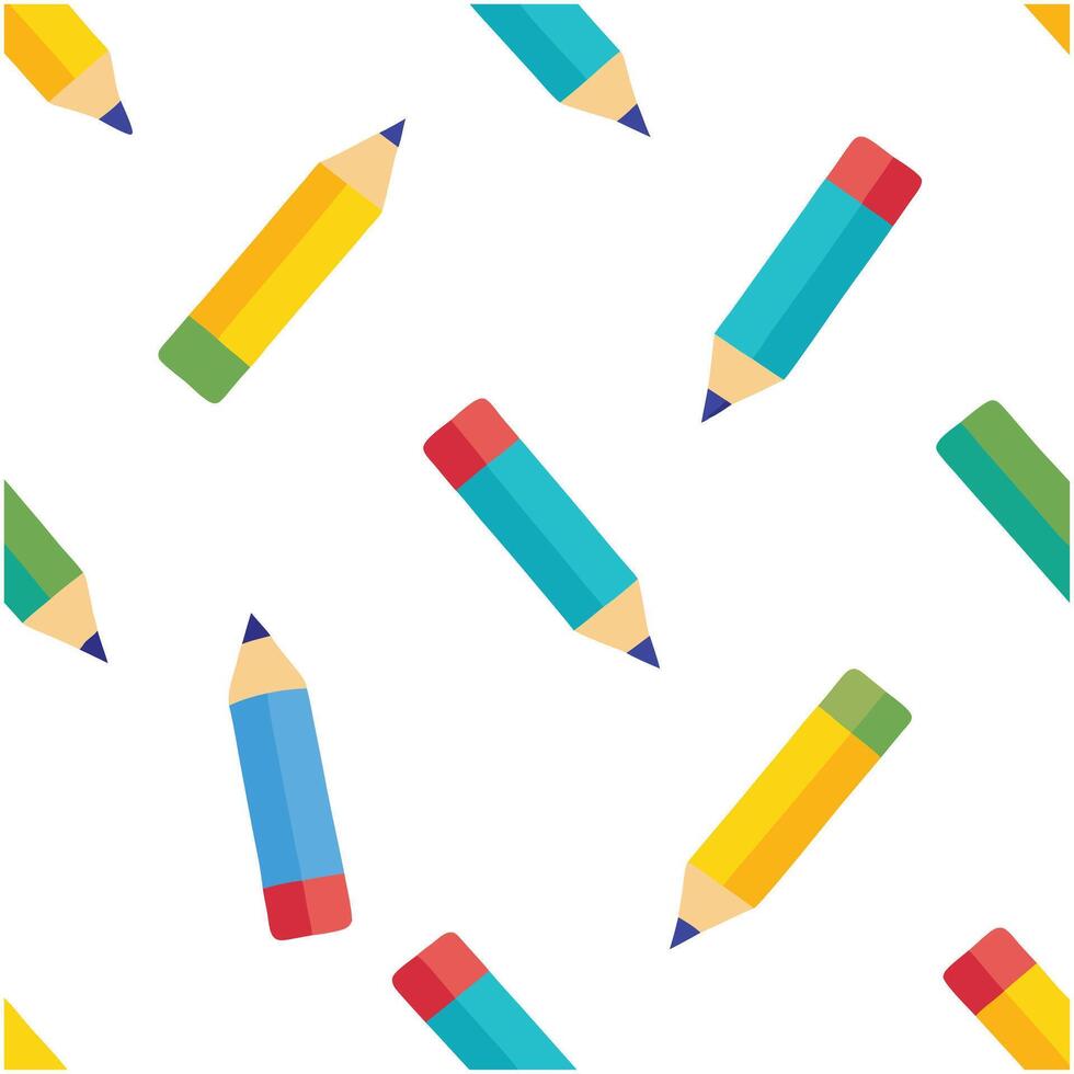 Colorful Cartoon Pencils Pattern vector