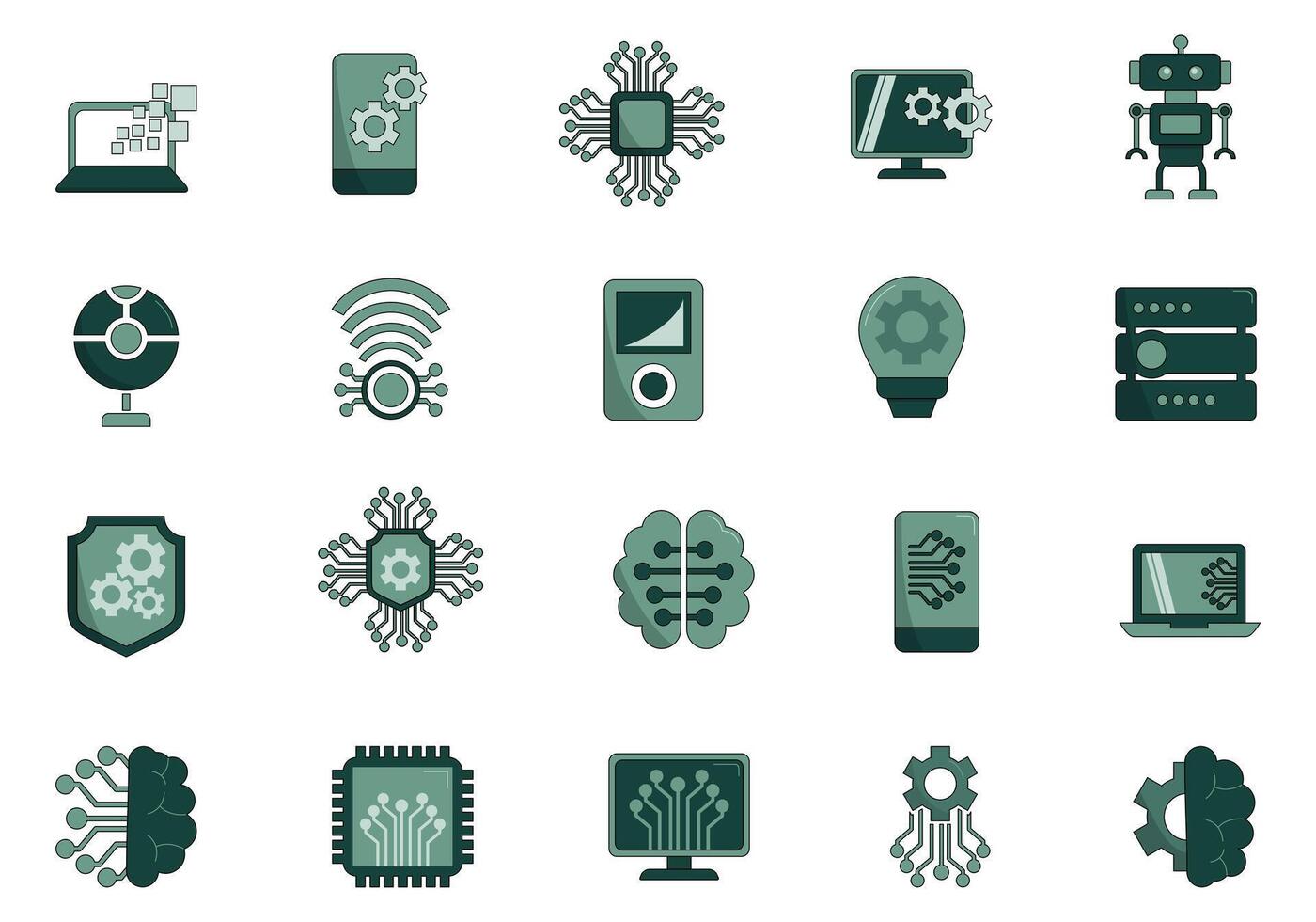 Technology Collection Design Element Set vector