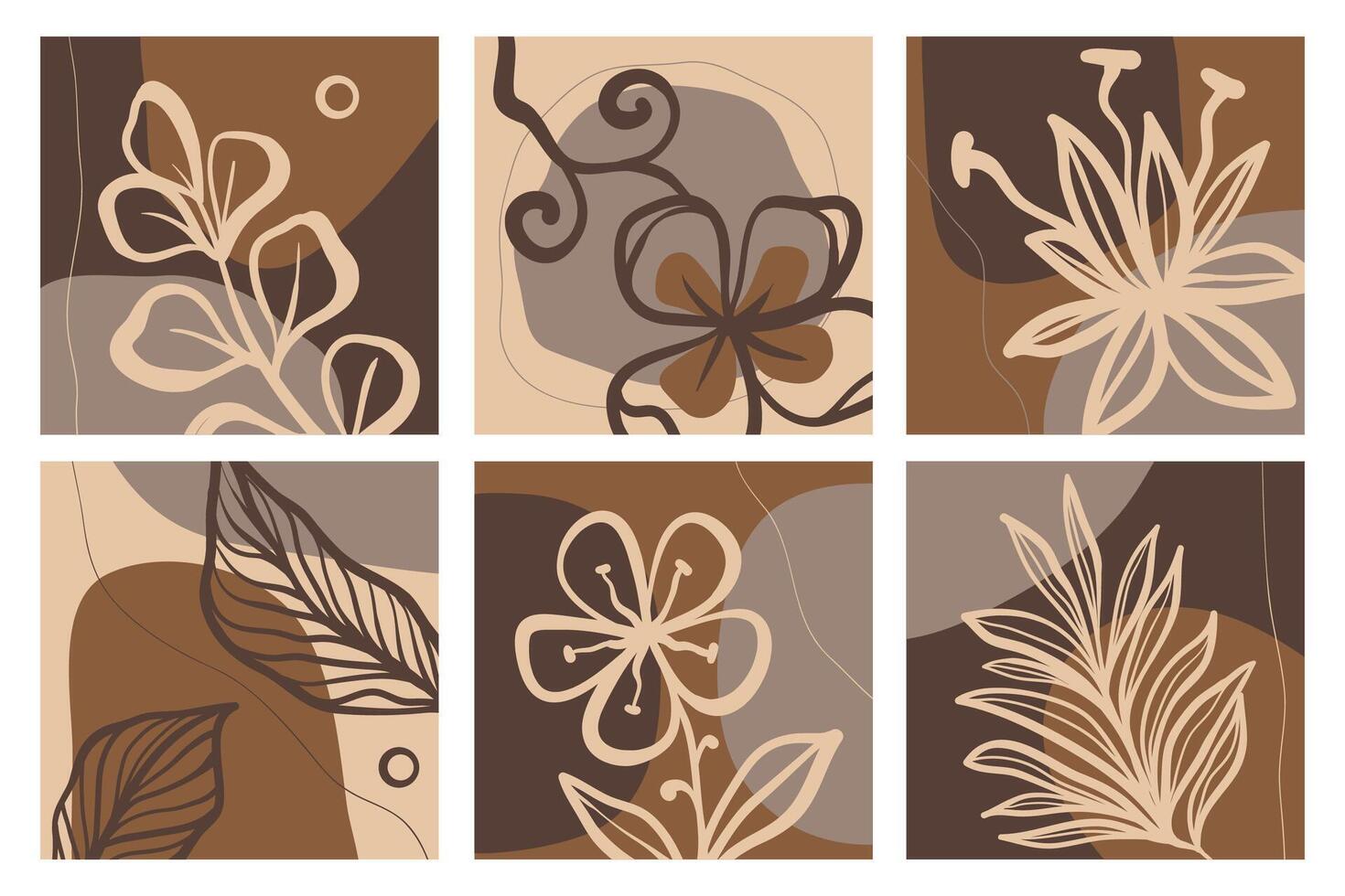 Creative minimalist hand draw Abstract art background. Modern aesthetic illustrations. Bohemian style Collection of contemporary artistic Design for wall decoration, postcard, poster, brochure. vector