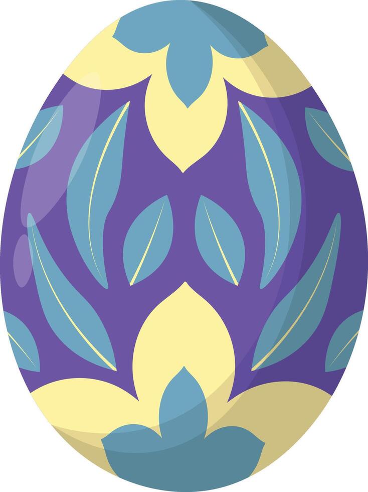 Easter Egg in Floral Pattern Design. vector