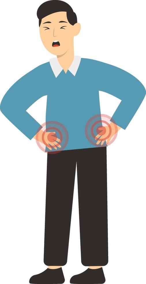Male Character with Sick vector