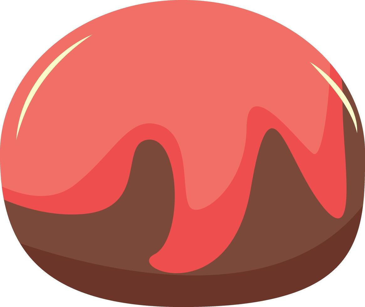 Chocolate Dessert Illustration with Flat Cartoon Shape. vector