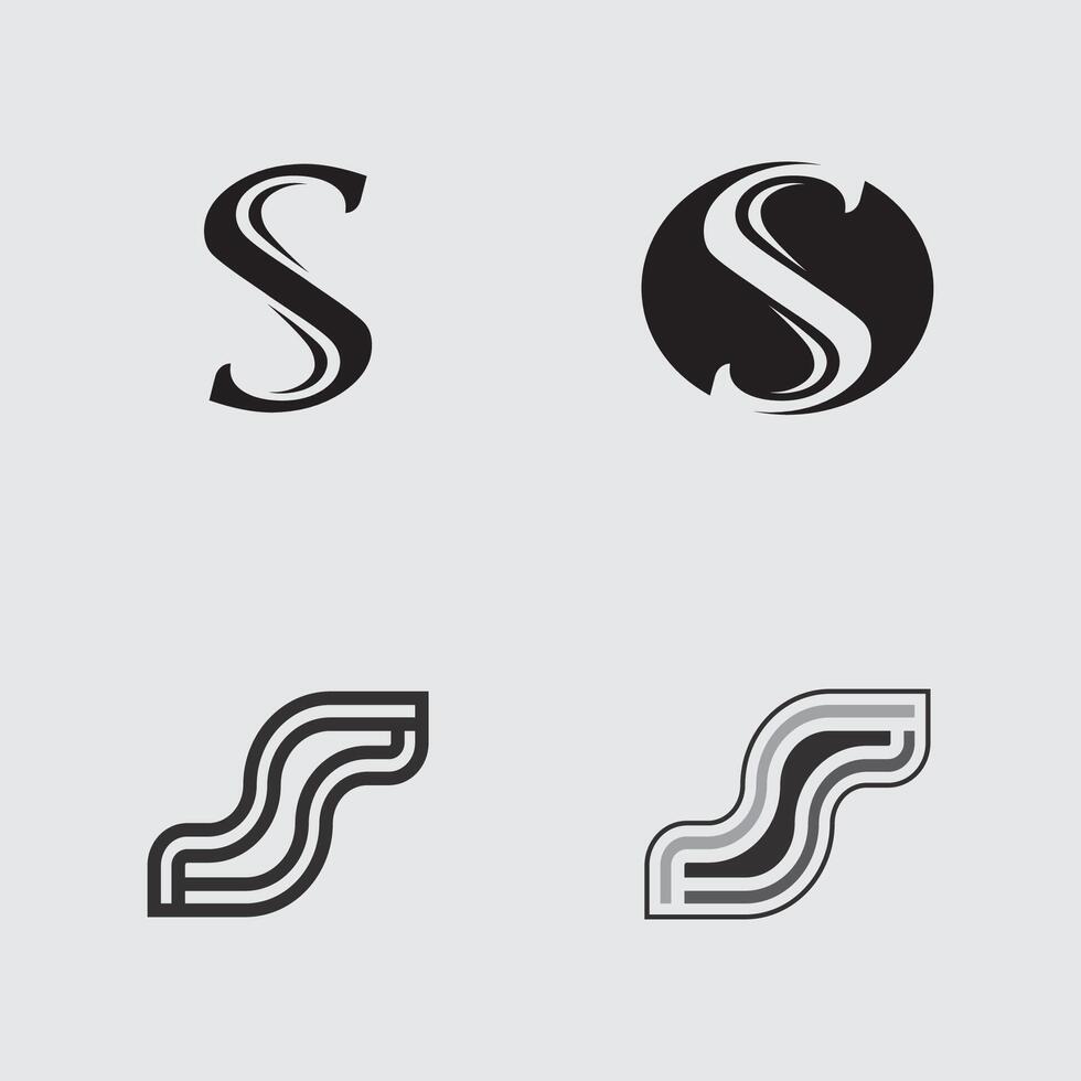 S logo font design and S icon stock image graphic icon identity vector