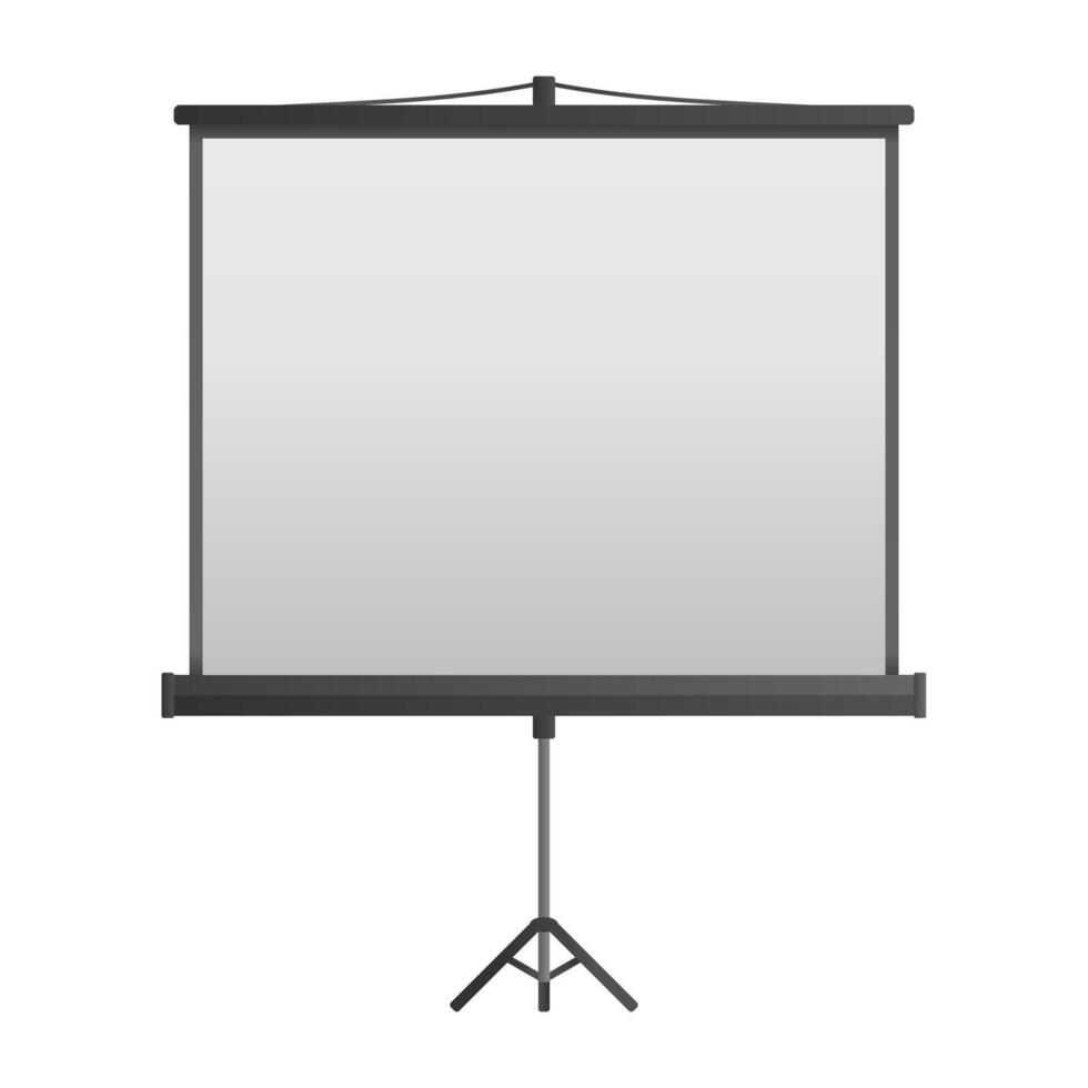 Clean Blank White Projector Screen. Projector Screen Element for Education, Meeting. vector
