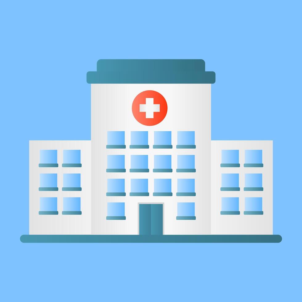 Medical Hospital Building. Emergency Service Icon. Building Exterior Architecture. vector