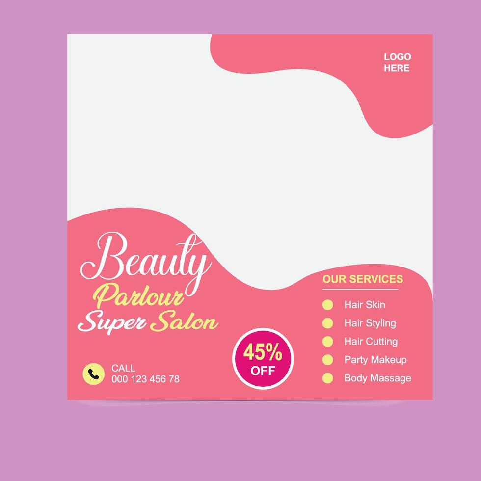 Hair Salon Promotion Templates for Social Media vector