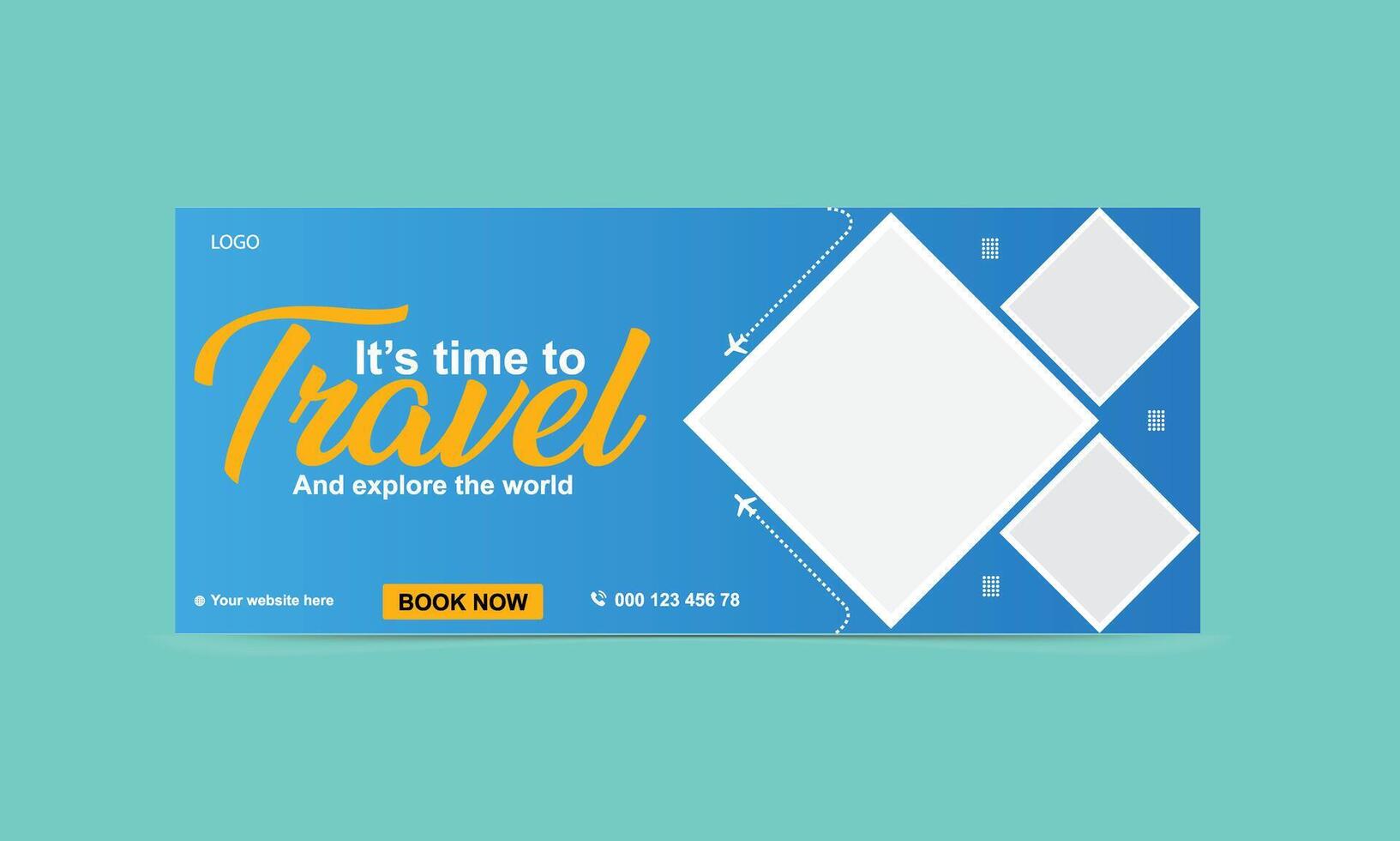 Adventure Travel Banner Website Header for Tourism Promotion vector