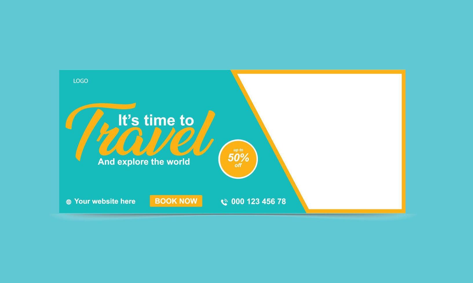 Travel Web Banner Template Explore the World Ad Design vector