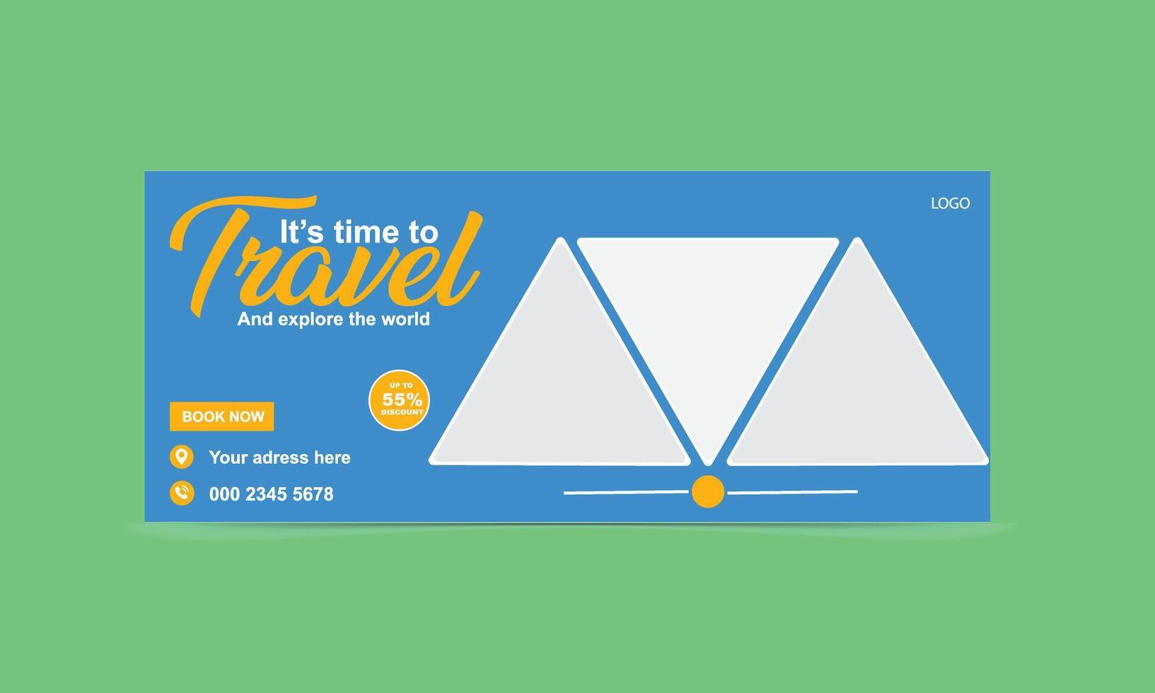 Travel Web Banner Design Vacation And Holiday Ad Template vector