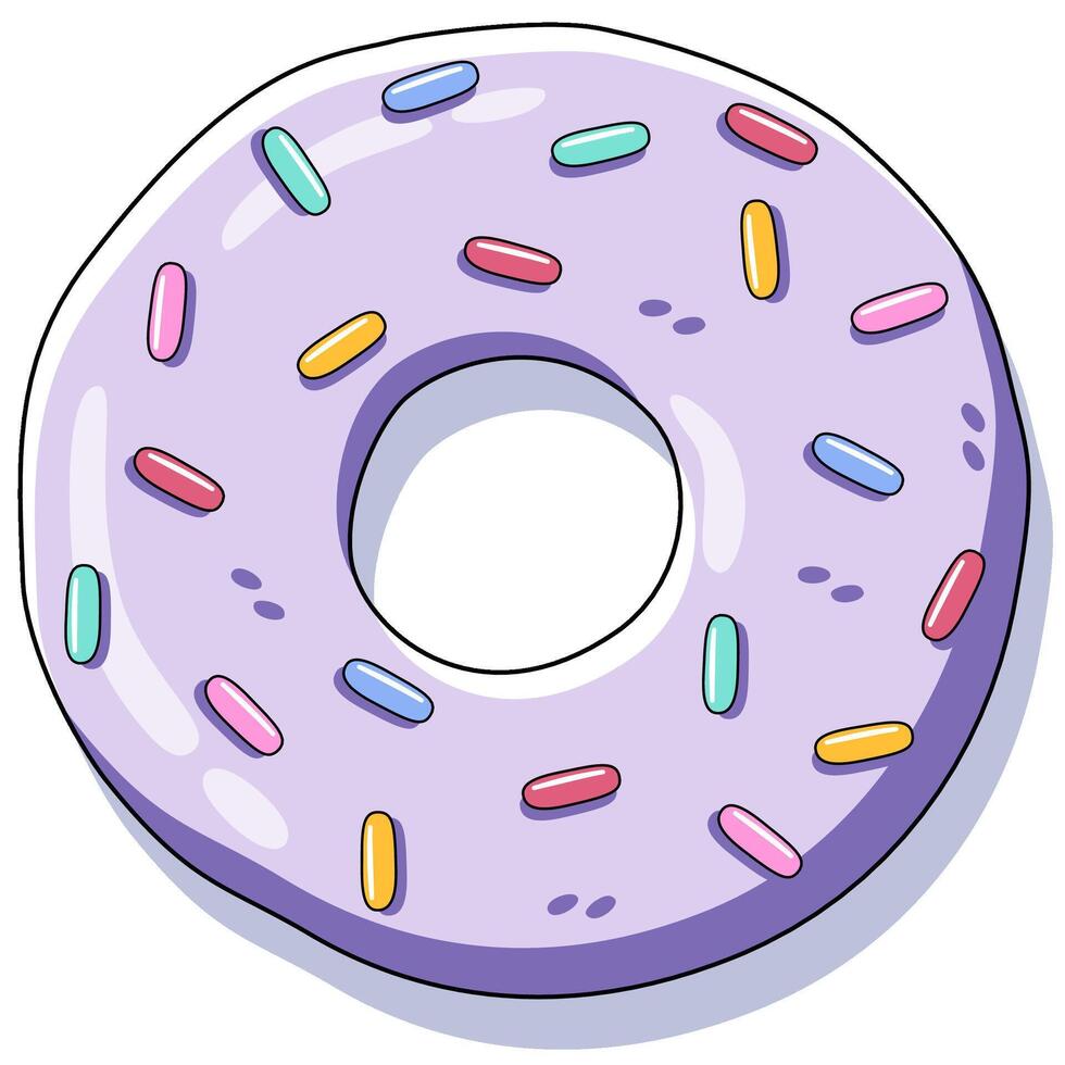 Illustration of a Purple Donut with Sprinkles vector