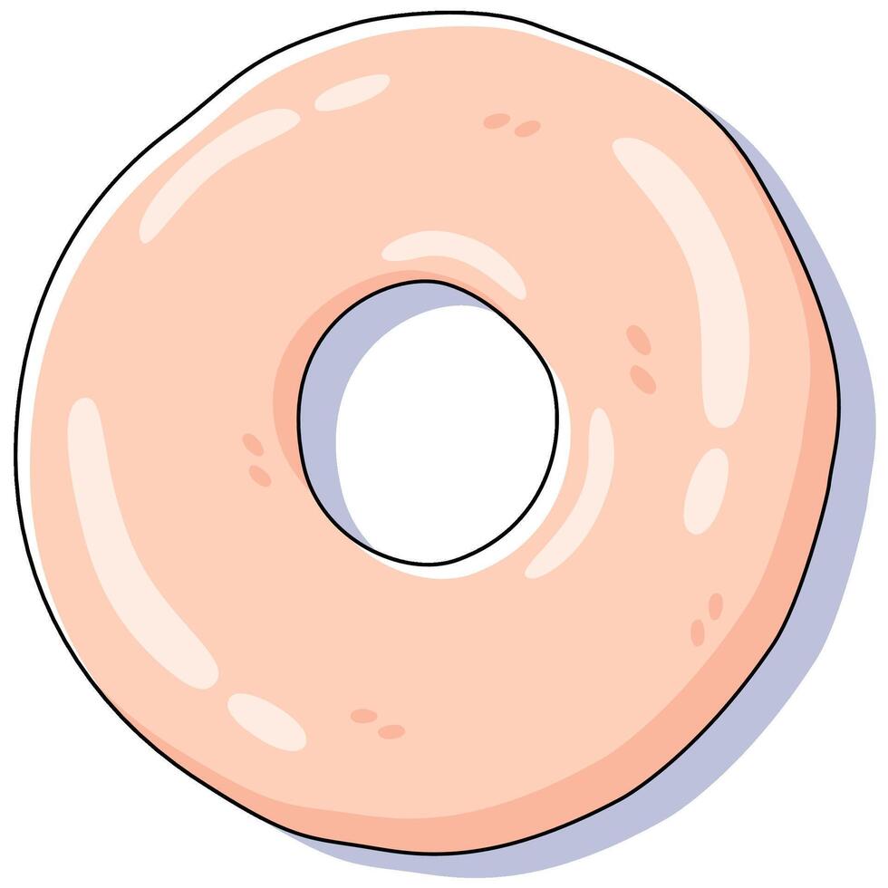 Cartoon Illustration of Donut without Topping vector