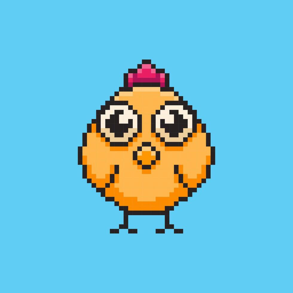 Pixel art a chicks game asset design vector