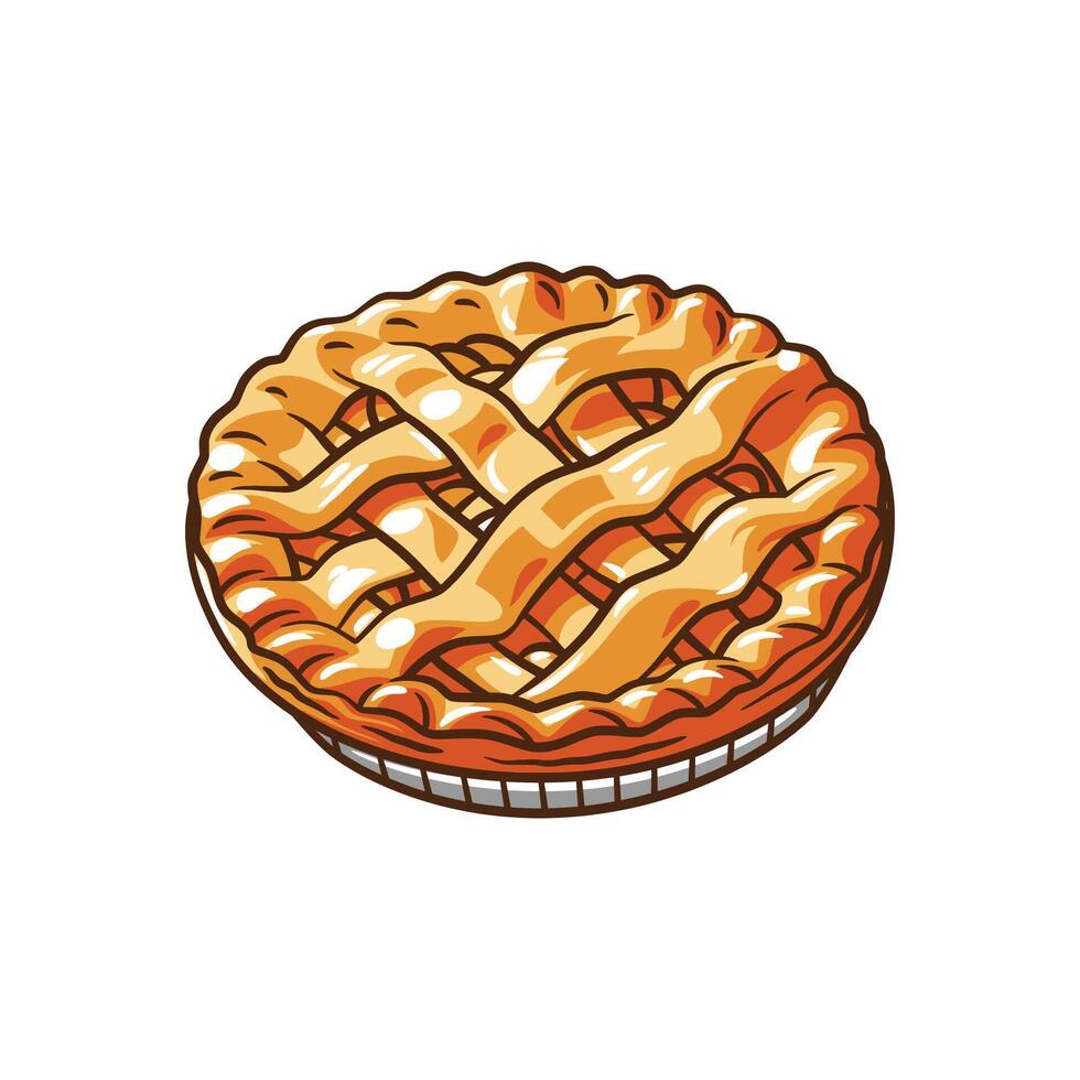 Delicious Apple Pie Design with Crispy Crust and Sweet Filling vector