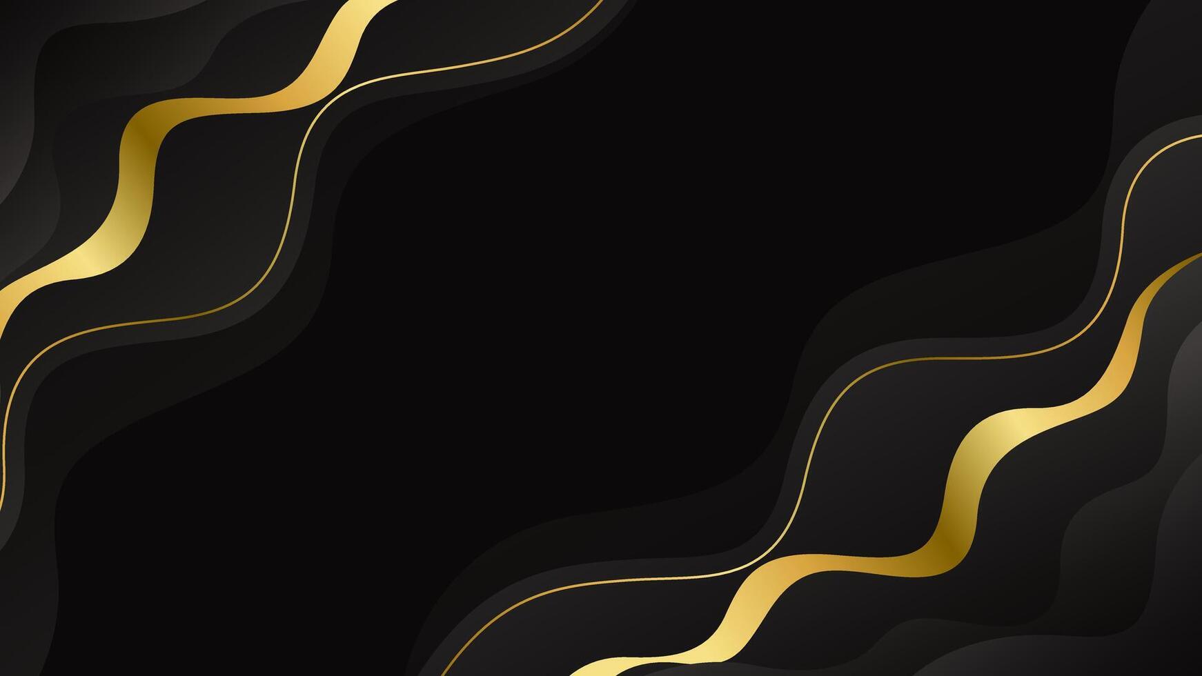 Elegant black and gold luxury wave background. Abstract modern design for Invitations, awards, sales, events, cards, templates, banners, covers, websites, pages, and more vector