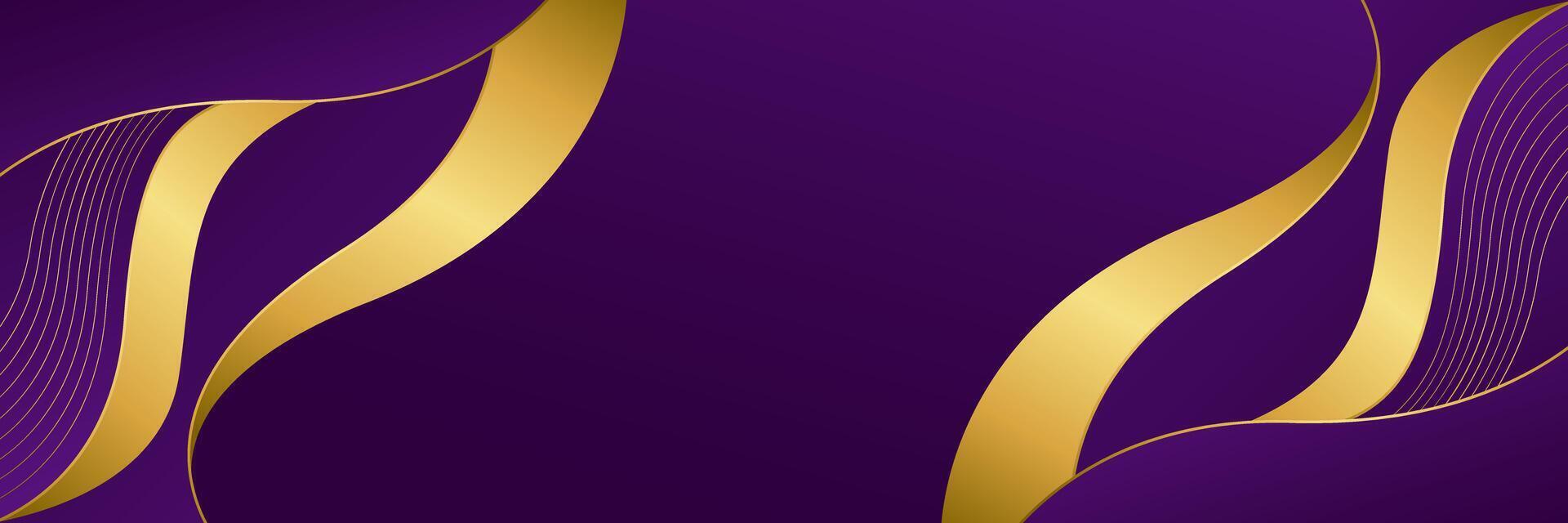 Elegant purple and gold abstract luxury banner background vector