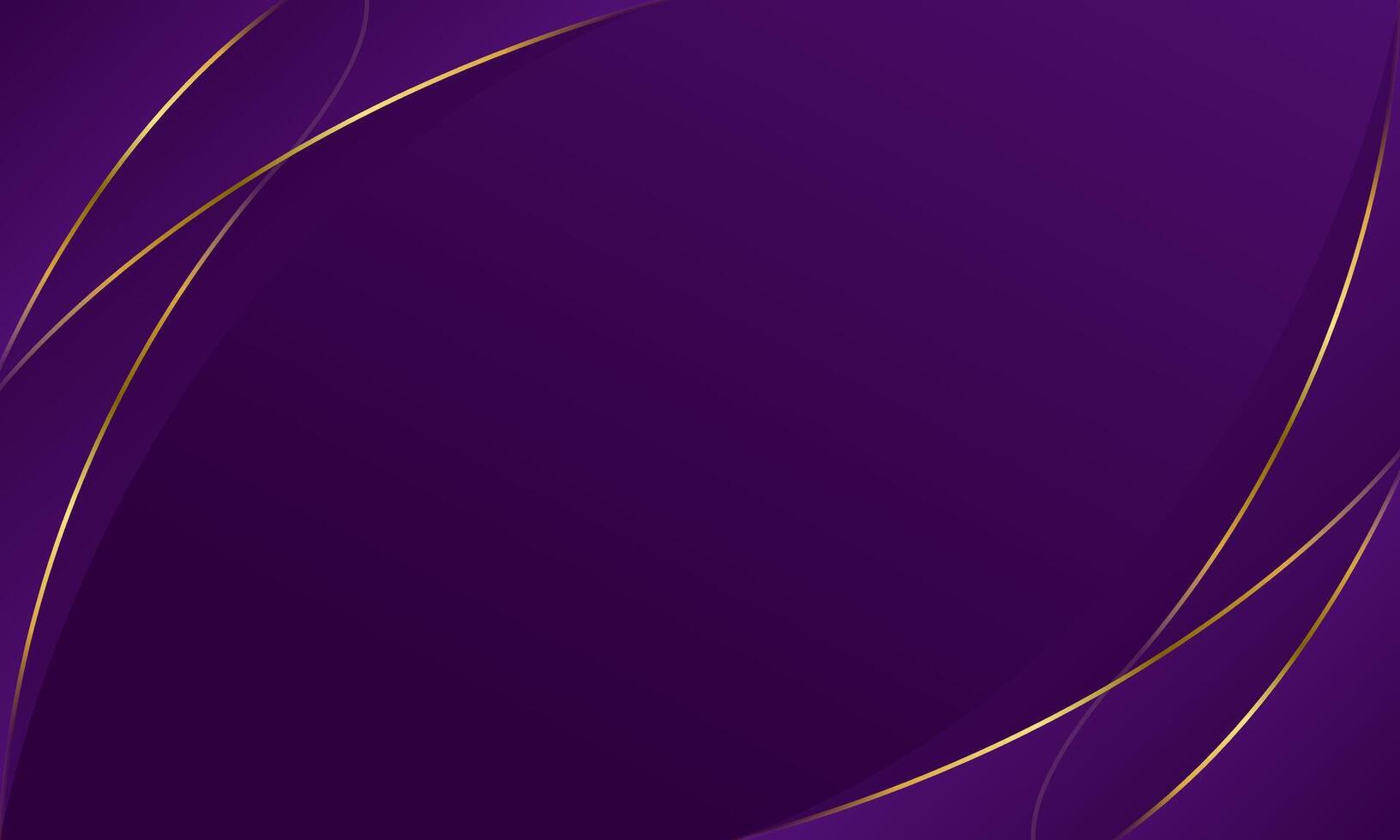 Elegant purple luxury curved background with gold lines. Abstract modern design vector