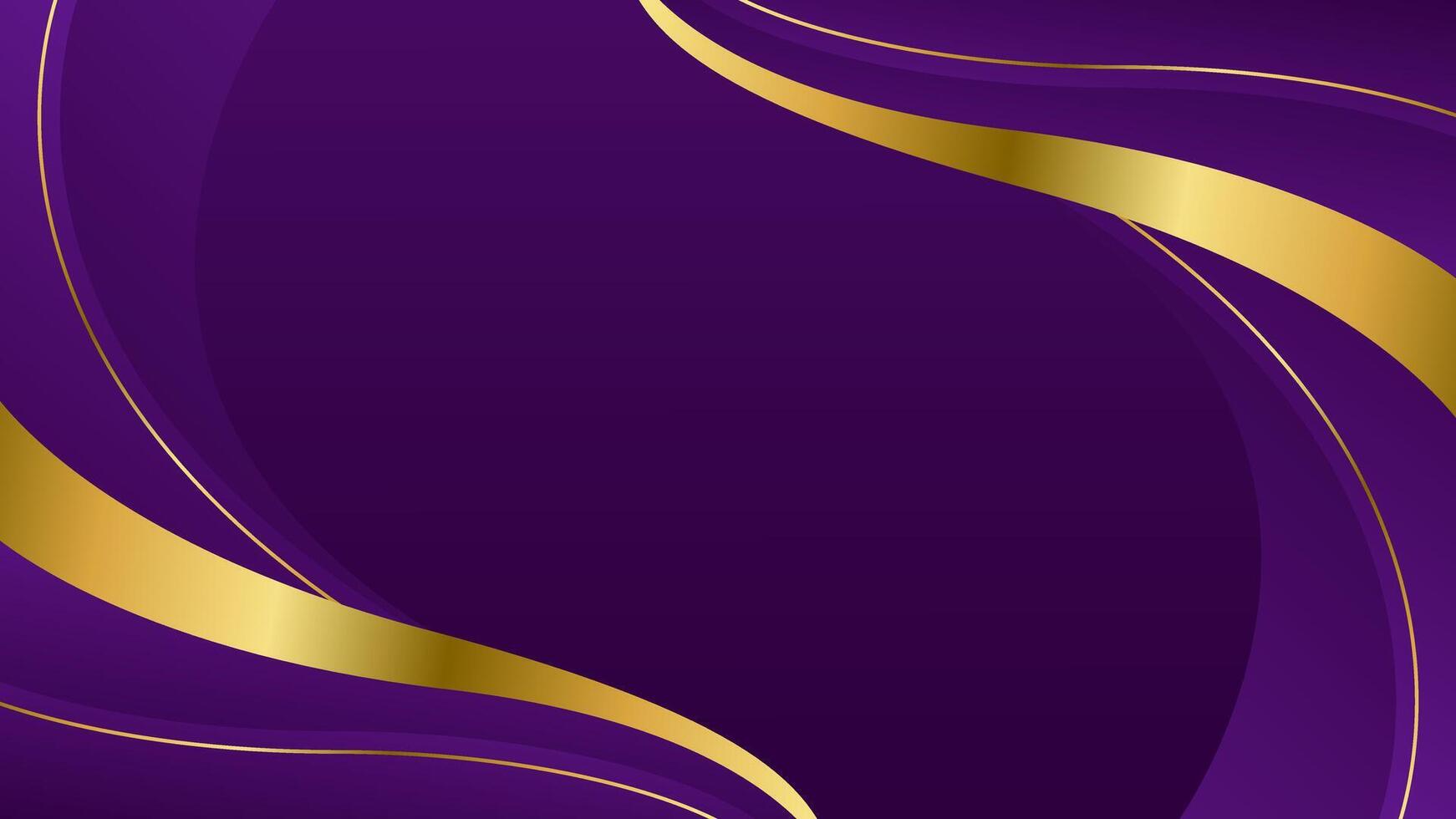 Abstract purple and gold wave background vector