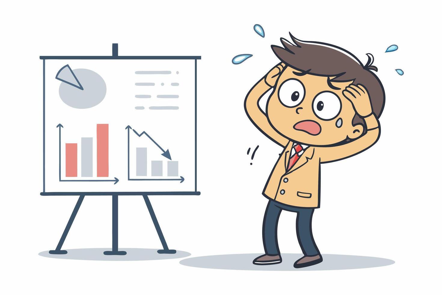 A man is standing in front of a board with a chart on it vector