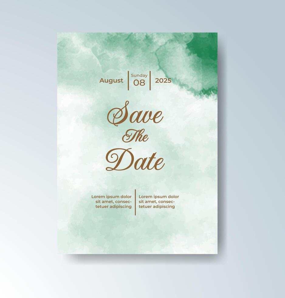 Watercolor wedding greeting vector