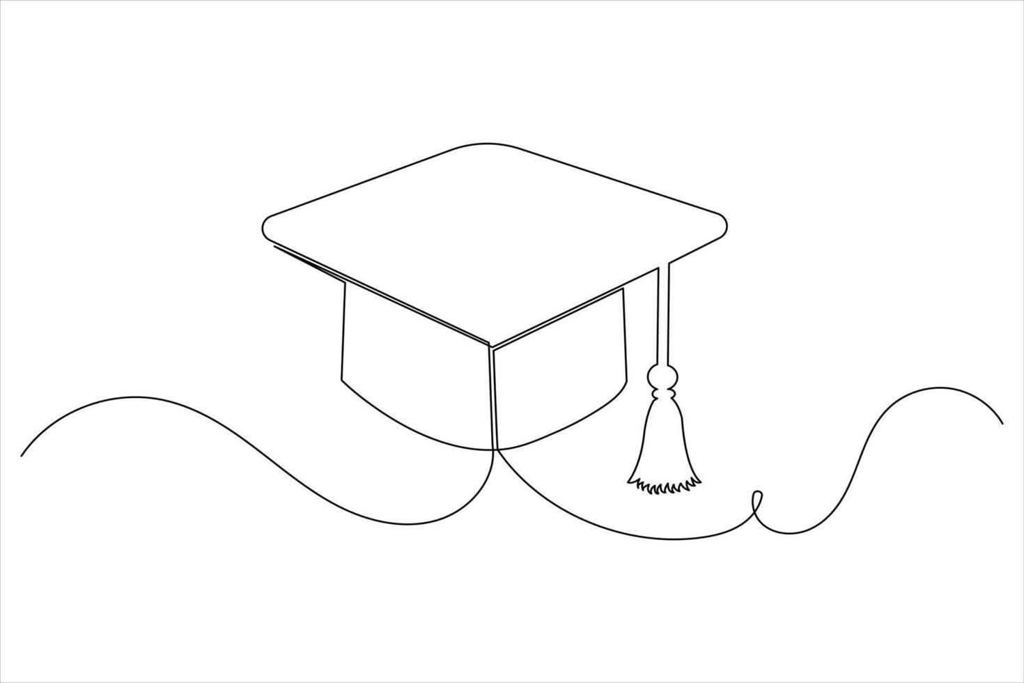 Minimal Education Icon Graduation Cap Line Style vector