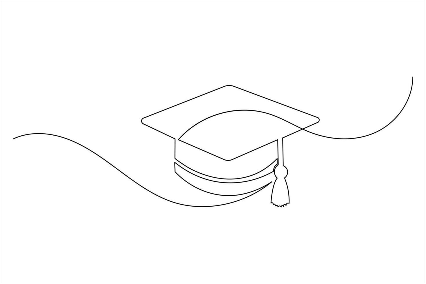 Graduation Symbol Minimal One Line Design vector